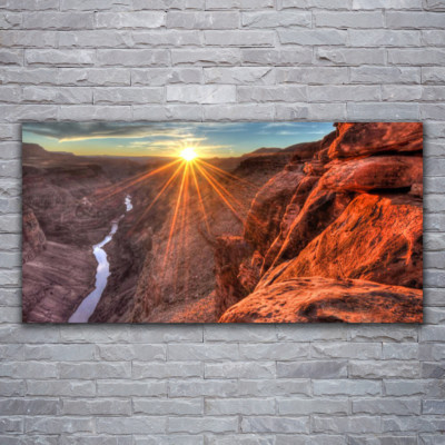 Wandbilder Glasbilder Druck auf Glas 120x60 Sonne Wüste Landschaft