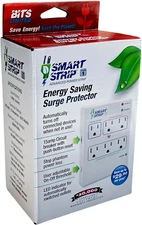 6 Outlet Energy Saving Wall Mounted Power Strip & Surge Protector-Auto On & Off