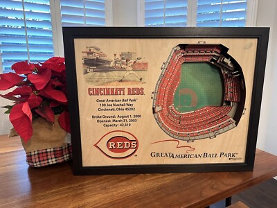 3D Stadium View MLB Licensed Cincinnati Reds Great American Ballpark Framed ART