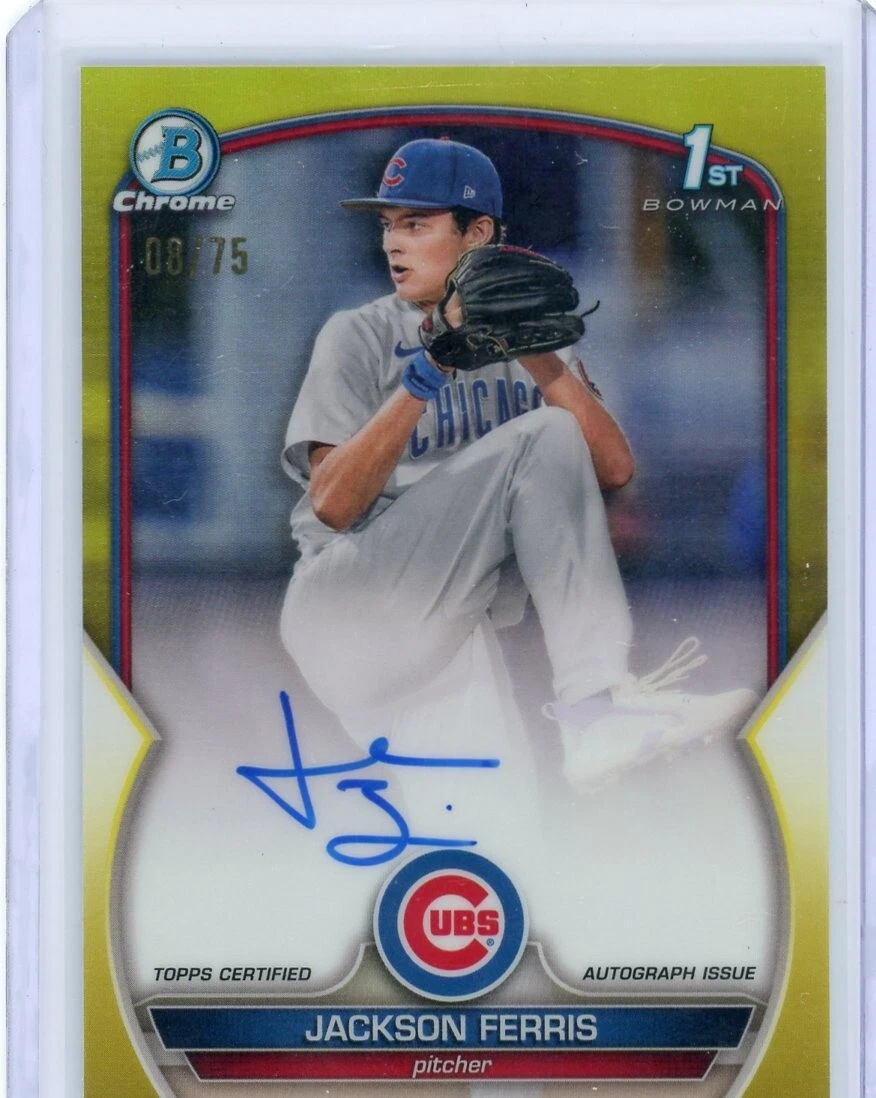 2023 Bowman Chrome Jackson Ferris 1st Autograph Auto Yellow /75 #CPA-JF