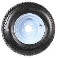 Trailer Tire On Rim 20.5 X 8 X 10 205/65-10 20.5X8.0-10 LRC 5 Lug White Wheel