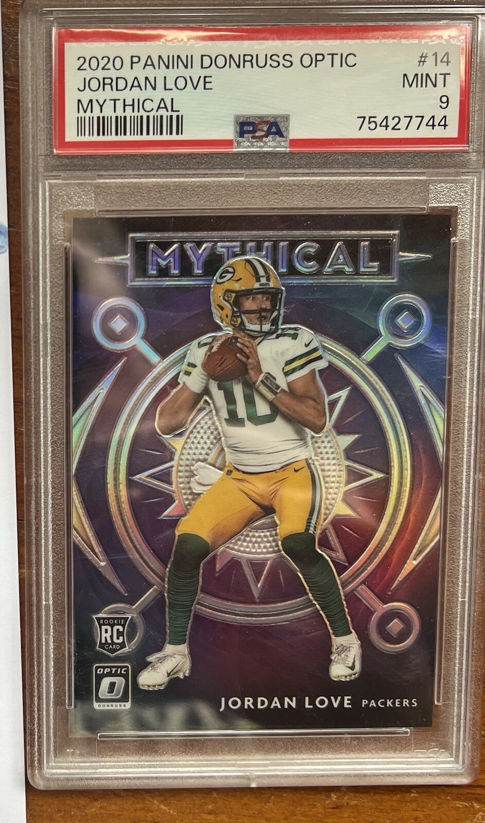 2020 DONRUSS Optic Jordan Love Mythical  RC PSA 9 packers.
