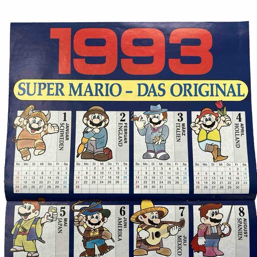 Nintendo Super Mario 1993 Kalender Poster 41x28cm - Retro Vintage Sammler - Bild 2 von 5