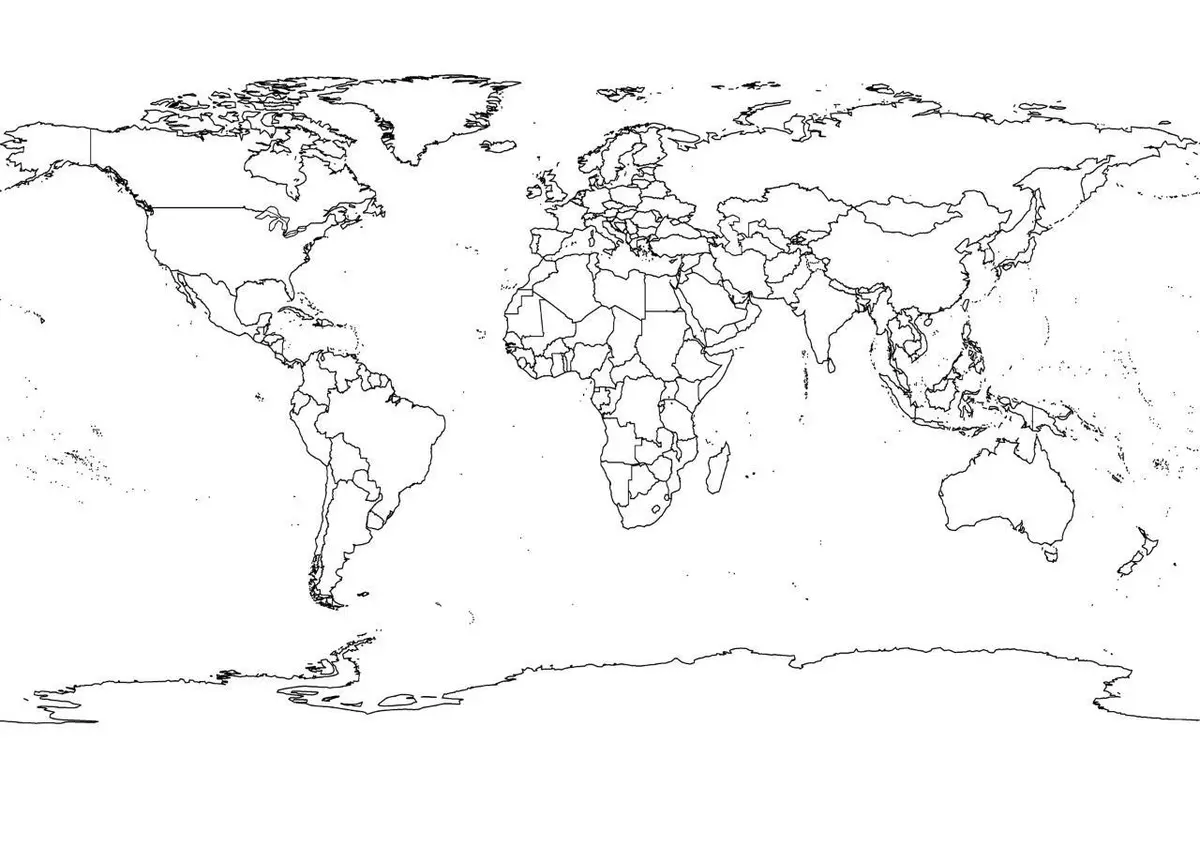 World Map Black And White Printable With Countries