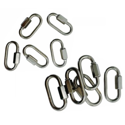 Quick Link 1,600 Lbs Cap WLL Boat Marine Locking Carabiners Quickdraws 10Pc 