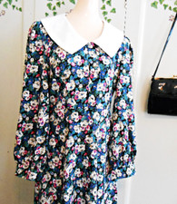 Vintage 70s Dress Floral Maxi Cottagecore Marsha 36 Bust Medium Boho Hippie EUC