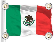G128 Mexico Mexican Flag 3x5 Ft Printed 150D Polyester, 4 Corner Brass Grommets