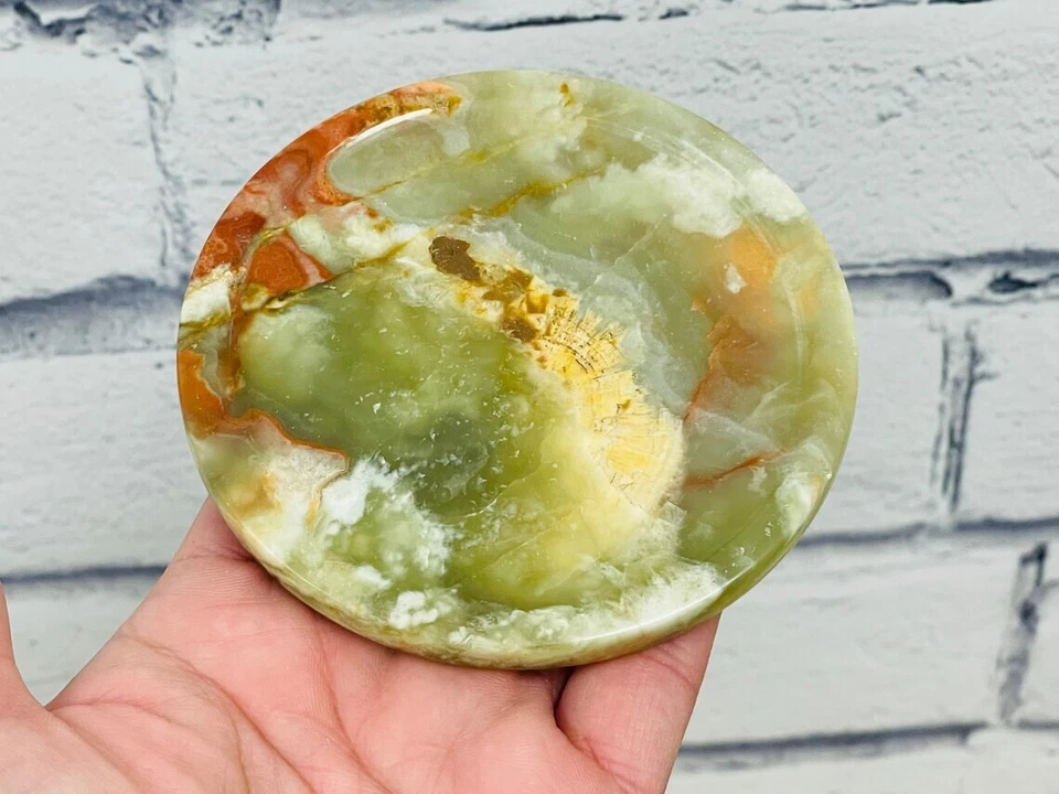 Juego de 4 posavasos de ónix verde con bandas con soporte, anti arañazos, protección de superficies Foto 4 de 4