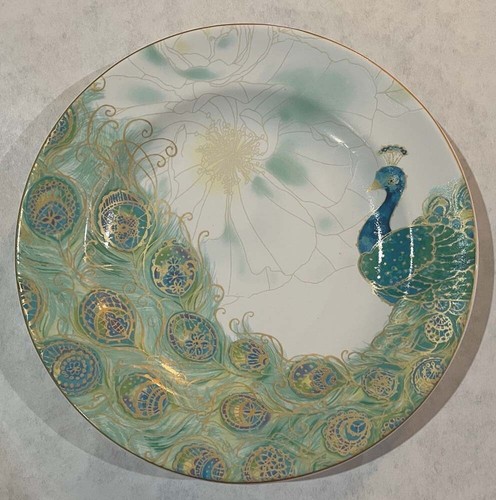 4 x 222 FIFTH PTS Int'l LAKSHMI Peacock Fine China Salad Bread Dessert Plate NEW - Picture 3 of 6
