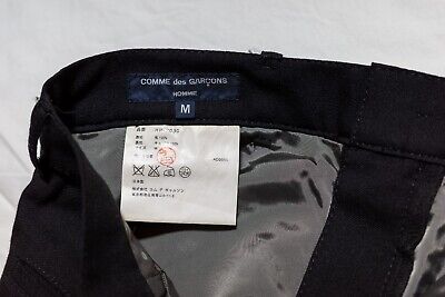 Comme Des Garcons Homme Black Wool Pants With Zipper Pockets Comme Des Garcons Homme Black Wool Pants With Zipper Pockets