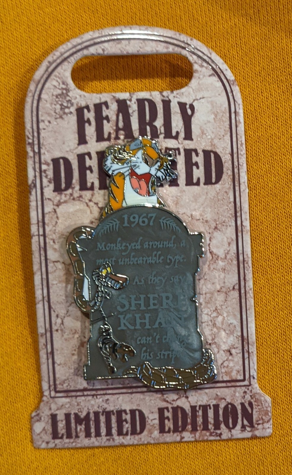 Disney Villains Fearly Departed Tombstone  Pin Shere Khan LE 5000 NEW in bag