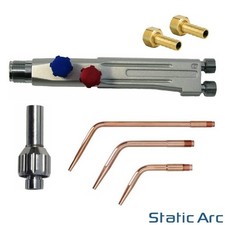 OXY ACETYLENE TYPE-5 GAS WELDING TORCH OXYGEN FUEL SHANK + TIPS KIT