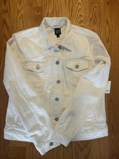 NEW GAP DENIM  Womens L  Large White Denim Cl...