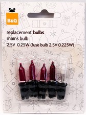 B&Q 05083220 5 x Pink  inc Fuse Spare Christmas Fairy Light Bulbs 2.5v 0.25W