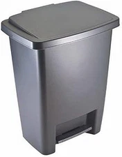 Step-On Trash Can with Lid, 8.25-Gallon, Gray, Easy Clean Wastebasket for Home/K