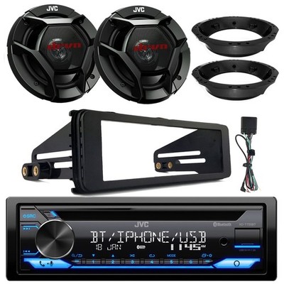 JVC KD-T720BT Bluetooth CD Stereo Receiver, 2x 6.5'' Speakers, Harley Install Kit