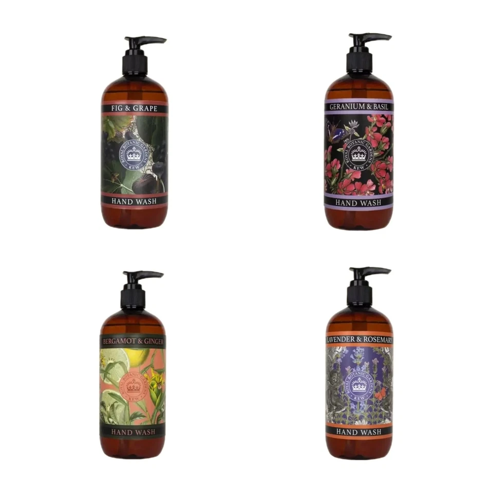 KEW GARDENS Kew Garden Luxury Hand Wash. Fig & Grape Bergamot & Ginger Lavender & Rosemary