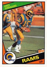 1984 Topps Vince Ferragamo #283 Los Angeles Rams NFL Football Trading Card