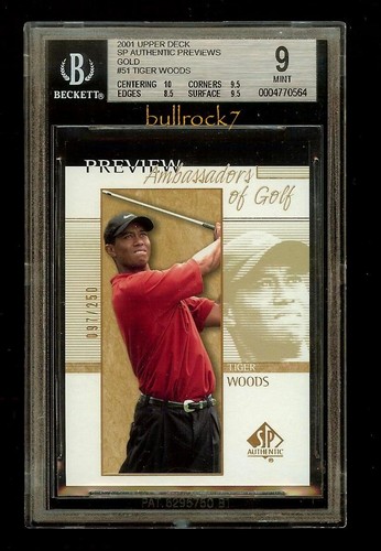 Tiger Woods [Gold] #51 2001 Upper Deck SP Authentic Preview card