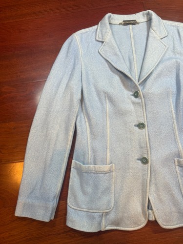 Lanificio Colombo Cashmere Fleece 'Kate' Blazer | Light Blue | Est Size Small - Picture 5 of 14