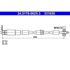 ATE 24.5176-0625.3 Bremsschlauch für SEAT VW SKODA AUDI ARONA IBIZA POLO TAIGO