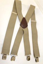 CARHARTT Adjustable 2" Elastic Suspenders, Clip Style ,Beige