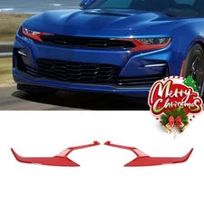 2pcs Red Front Headlight Lamp Cover Trim For Chevrolet Camaro 2019+ Accessories
