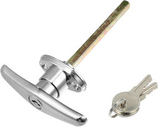 Universal Garage Door Keyed T-Handle Lock Kit with 2 Keys/Shed Door Lock T Ha...