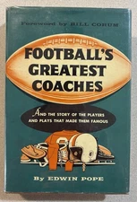 Footballs Greatest Coaches College Pope 1st ed 1955 HC DJ Rockne Stagg Excellent