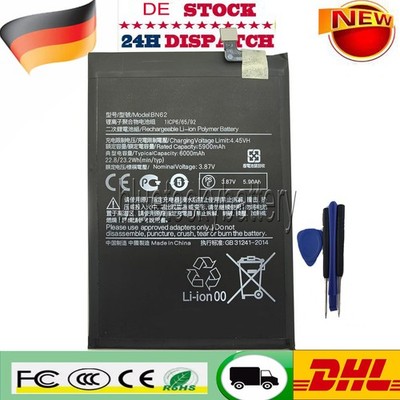 BN62 Akku Für Redmi Note 9 4G/9T /9 Power/Po-co M3 mit Toolkit