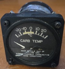 Cessna Carb Temp Gauge - working when removed from C182Q, cracked glass
