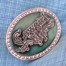 Cowgirl Up Dress Belt Buckle Western Rhinestones Montana Silversmiths  .BLT087