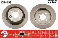 2X TRW Bremsscheibe DF4198 FüR Mini Clubman R55 R59 R56 R57 R50 R53 Clubvan R58