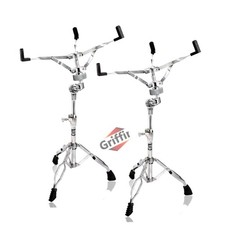 GRIFFIN Snare Drum Stands (2 Piece Percussion Kit) Double Braced Leg Gear Tilter