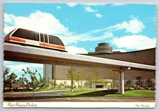 Vintage Hyatt Regency Dearborn Photochrome Postcard with People Mover