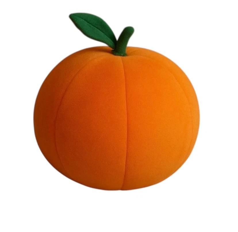 Mandarin Plush Pillow 35cm – Christmas Holiday Decor, Soft Fruit Toy Gift - Image 2 of 3