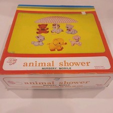 Vintage Dolly Toy Animal Shower Baby Crib MOBILE Nursery Toy New In Box NOS