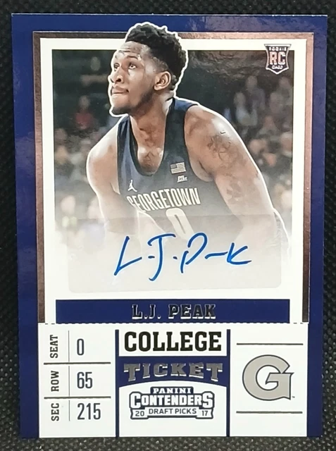 2017 Panini CONTENDERS Draft Picks L.J. PEAK #101 RC AUTO Georgetown HOYAS!!!