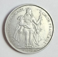 1952 FRANCE French Oceania w/ Marianne Phrygian Cap Polynesia 5 Francs Coin D776