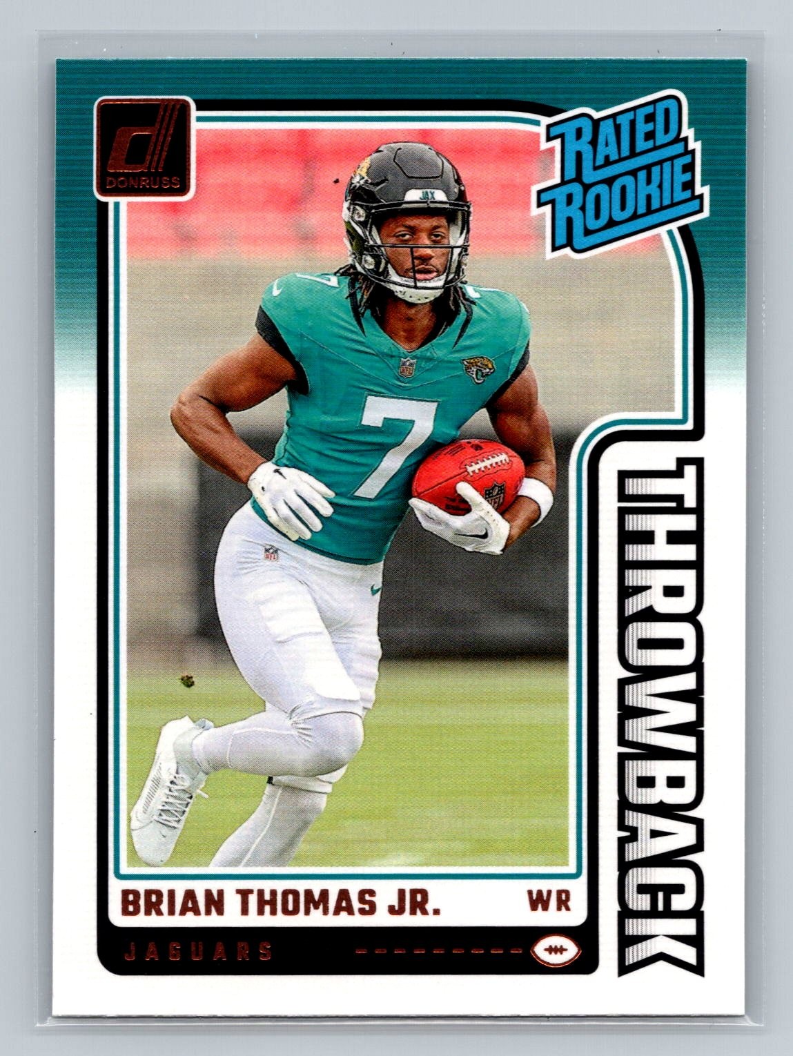 Brian Thomas Jr. 2024 Donruss - Rated Rookies Throwback #7 Jacksonville Jaguars