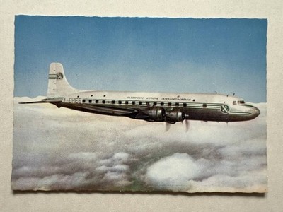 1960's DOUGLAS SUPER DC 6 B TAI PLANE ORIGINAL VINTAGE FRENCH POSTCARD DC6B
