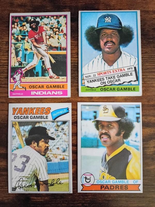 Oscar Gamble Vintage Baseball Card Lot (4 CT)