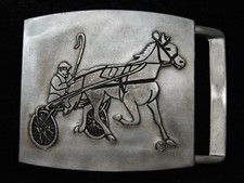 RA09173 VINTAGE 1970s HARNESS RACING SPORTS HORSE RACING BELT BUCKLE