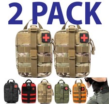 2 PCS Tactical First Aid Kit Medical Molle Rip Away EMT IFAK Survival Pouch Bag