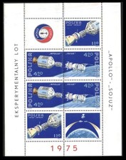 POLAND 1975 * SPACE *  APOLLO SOJUZ SPACE FLIGHT * S/SHEET * MNH**