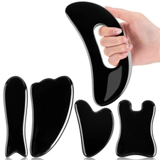 Treela 5 Pcs Gua Sha Facial Tools Set and 1 Pcs Body Gua Sha Massage Tool wit...