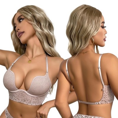 yaoyuery Low Back Bras for Women Ultra-Thin Invisible Cut 34B, Purple 