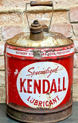 VINTAGE 1940's SPECIALIZED KENDALL MOTOR OIL LUBRICANT GAS STATION 5 GALLON CAN