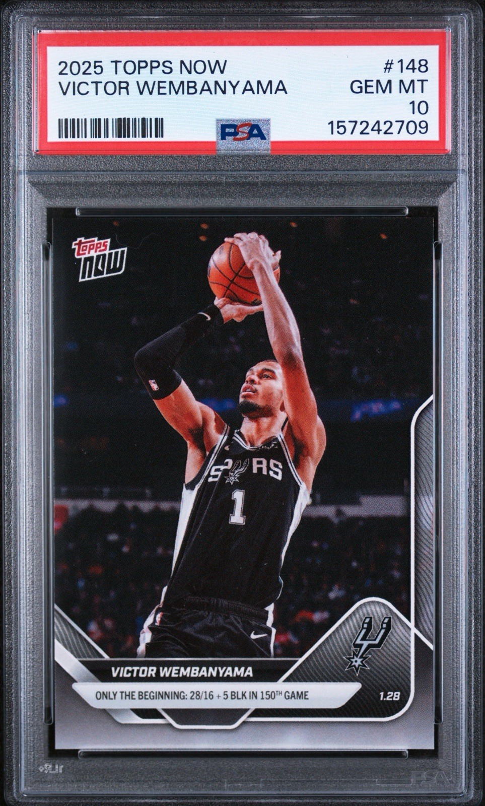 Victor Wembanyama PSA 10 Topps Now 148 view 1