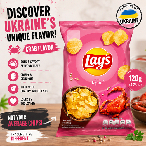 LAYS Kartoffelchips mit Krabbengeschmack 120g. Mindestpreis und schnelle Lieferung -